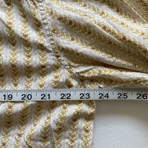 Vintage Red Men’s XL Western Snap Button Long Sleeve Shirt Floral‎ Yellow Rose - Picture 6 of 10